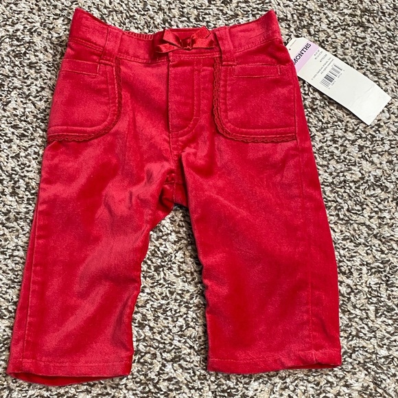 🆕 2006 OshKosh B'gosh Vivid Red Velvet Pants - Picture 1 of 7
